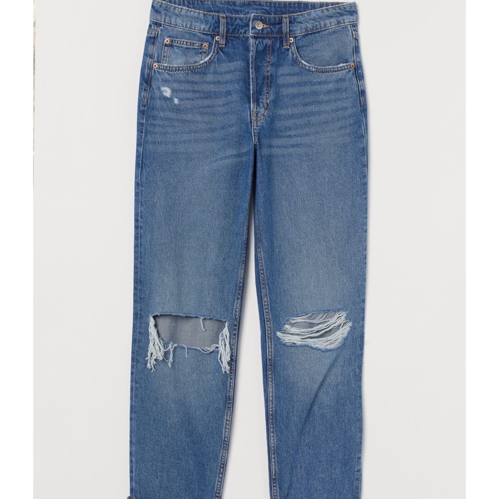 Ripped blue jeans